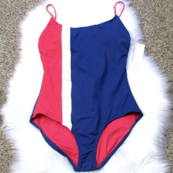 ANNE COLE SIGNATURE Color Block Maillot One-Piece Swimsuit 12 - Picture 7 of 9